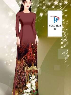 Vải Áo Dài Phong Cảnh Giáng Sinh AD NDAD3528 28
